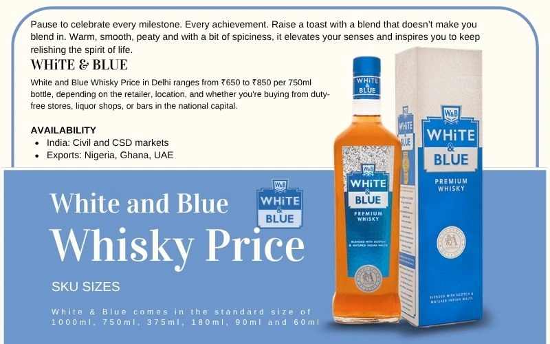 White and Blue Whisky Price in Delhi: 2026 Updated Rates White and Blue Whisky Price in Delhi